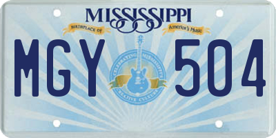 MS license plate MGY504
