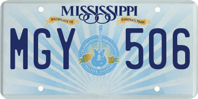 MS license plate MGY506