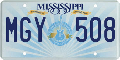MS license plate MGY508