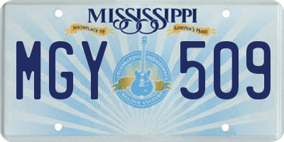 MS license plate MGY509