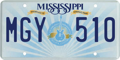 MS license plate MGY510