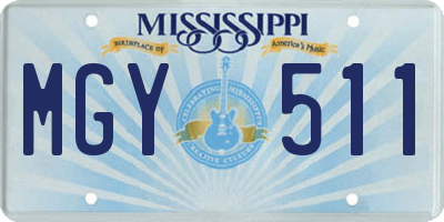 MS license plate MGY511