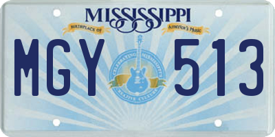 MS license plate MGY513