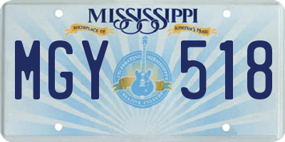 MS license plate MGY518
