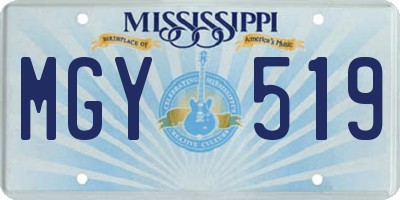 MS license plate MGY519