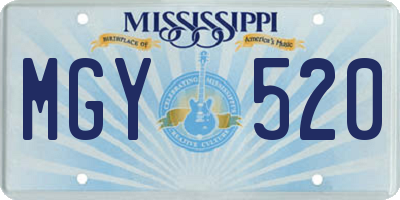 MS license plate MGY520