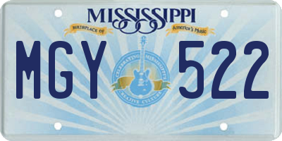 MS license plate MGY522