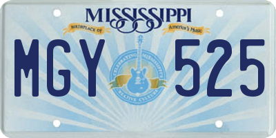 MS license plate MGY525