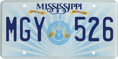MS license plate MGY526