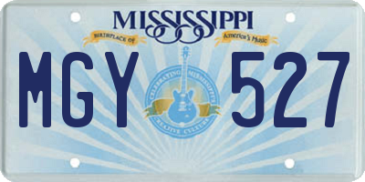 MS license plate MGY527