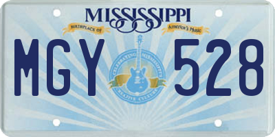 MS license plate MGY528
