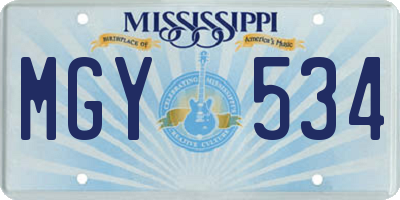 MS license plate MGY534