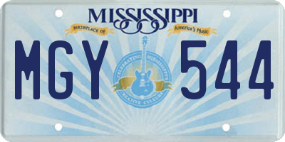 MS license plate MGY544
