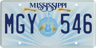 MS license plate MGY546