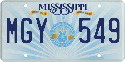 MS license plate MGY549