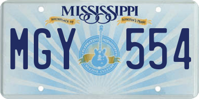 MS license plate MGY554