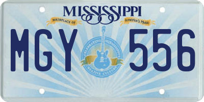 MS license plate MGY556