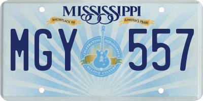 MS license plate MGY557