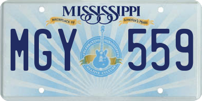 MS license plate MGY559