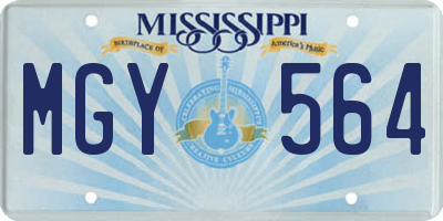 MS license plate MGY564