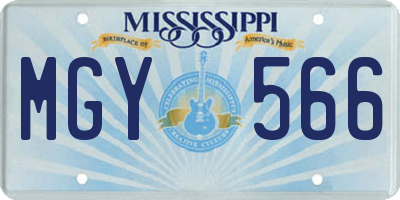 MS license plate MGY566