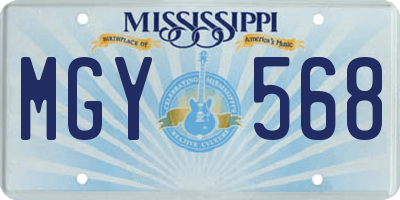 MS license plate MGY568