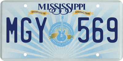 MS license plate MGY569