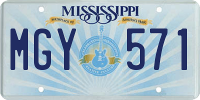MS license plate MGY571