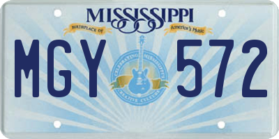 MS license plate MGY572