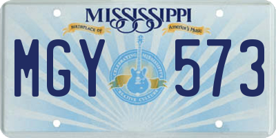 MS license plate MGY573