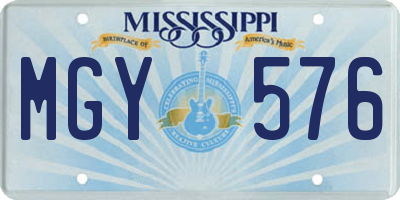 MS license plate MGY576