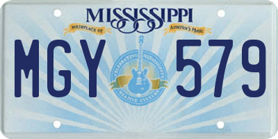 MS license plate MGY579