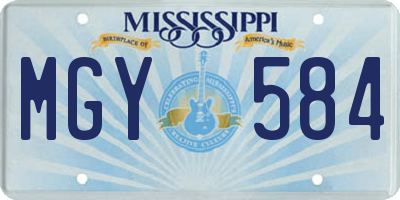 MS license plate MGY584