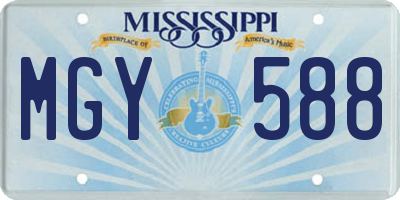 MS license plate MGY588