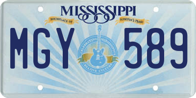 MS license plate MGY589