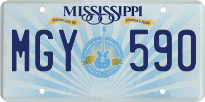 MS license plate MGY590