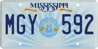 MS license plate MGY592