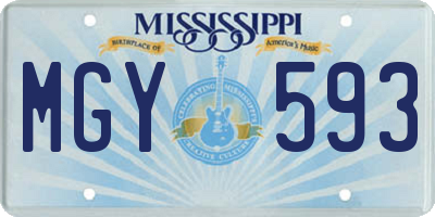 MS license plate MGY593