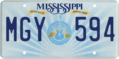 MS license plate MGY594