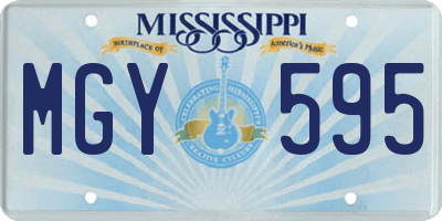 MS license plate MGY595