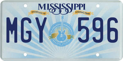 MS license plate MGY596