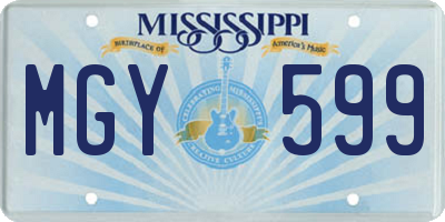 MS license plate MGY599