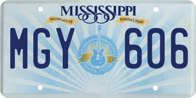 MS license plate MGY606