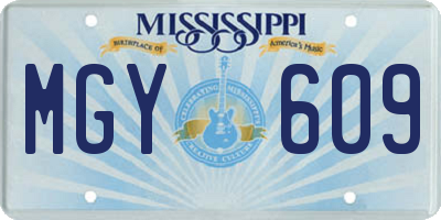 MS license plate MGY609