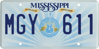 MS license plate MGY611