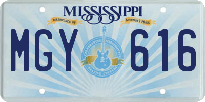 MS license plate MGY616