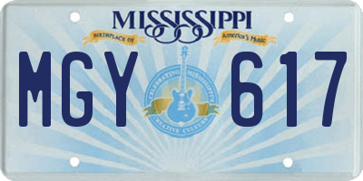MS license plate MGY617