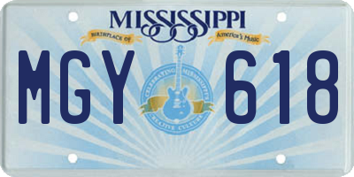 MS license plate MGY618