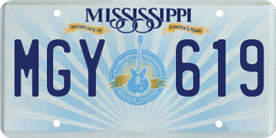 MS license plate MGY619