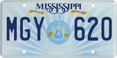MS license plate MGY620